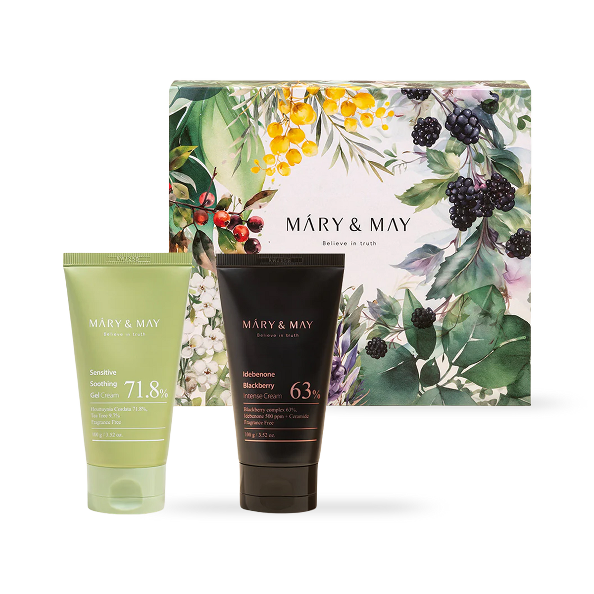 [Mary&May] Soothing Gel Cream+Idebenone Blackberry Cream Duo Set 100g x2